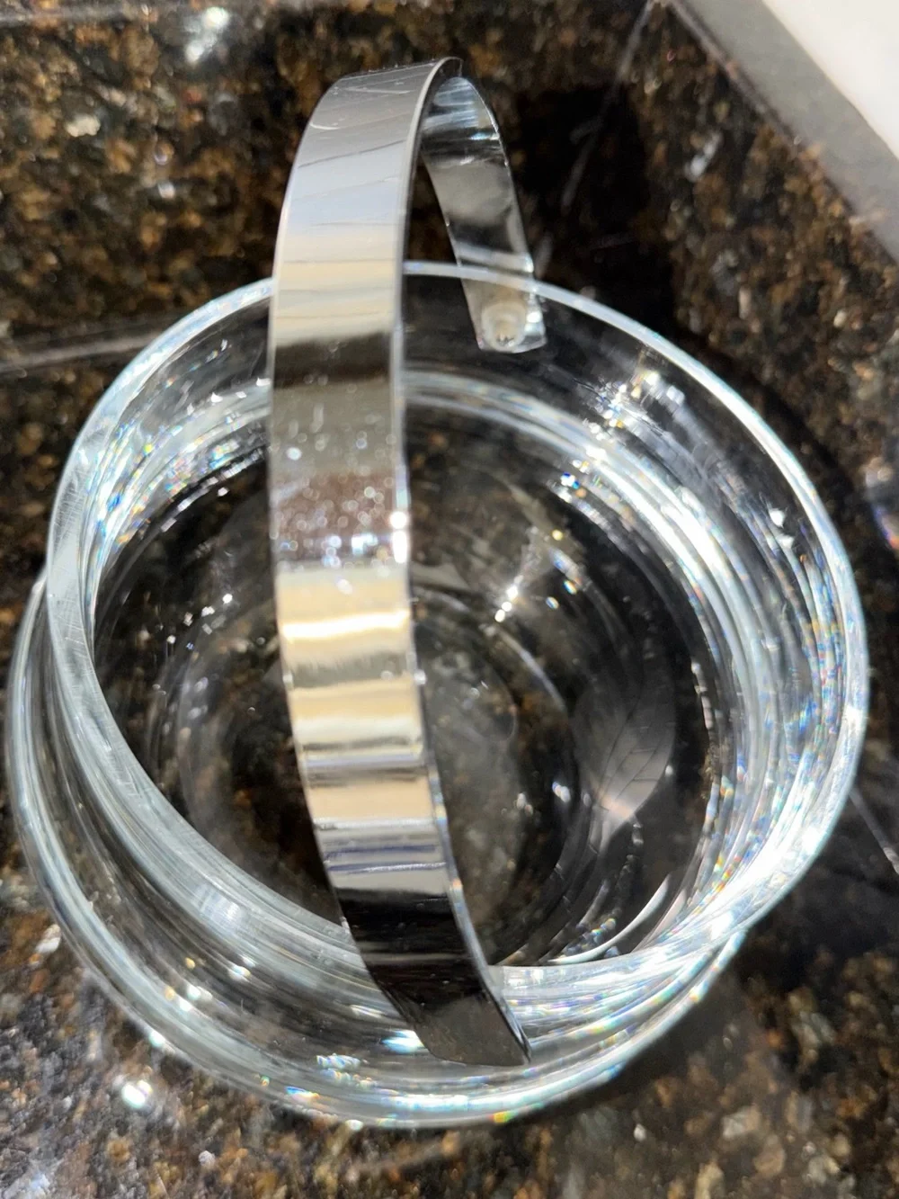 Vintage Boda Sweden Glass Ice Bucket Silver Handle | MCM Vintage Barware